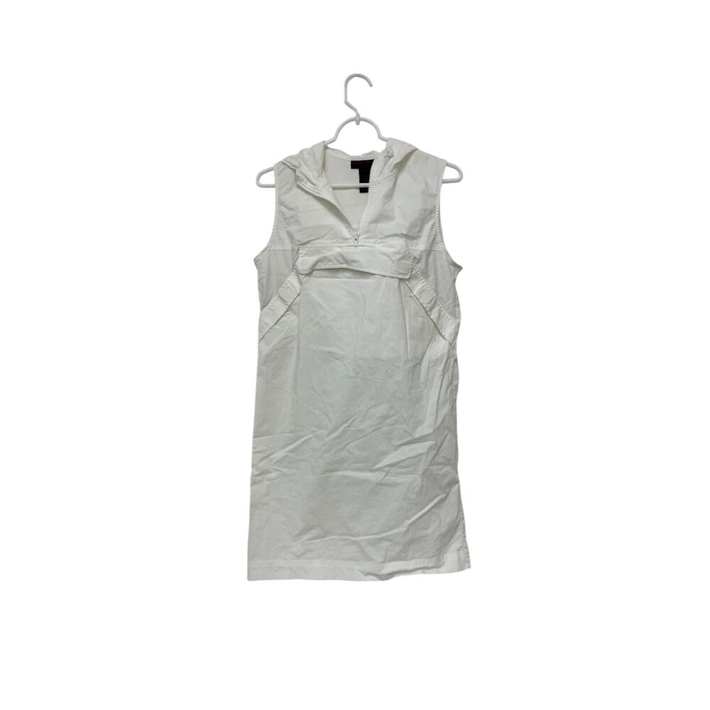 RALPH Ralph Lauren Sleeveless Hoodie Dress Women Medium White Zip Cotton Blend